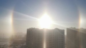 Солнечное Гало. The Solar Halo. #гало #солнечноегало #зимавРоссии #галозимой #солнце #тверь #мороз