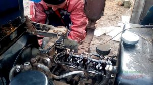 Регулировка клапанов трех цилиндрового дизеля на минитракторе Донг Фенг 240