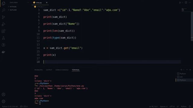 Python for Beginners :- Dictionaries смотреть онлайн