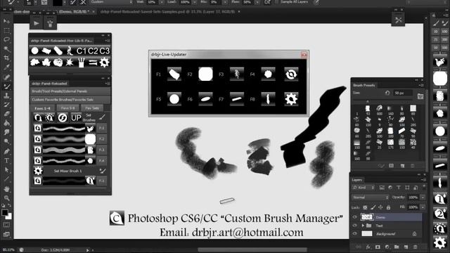 drbjr Custom Brush Manager - Photoshop CS6/CC Extension смотреть онлайн