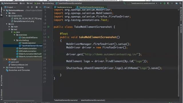 Take WebElement Screenshot using Selenium Shutterbug смотреть онлайн