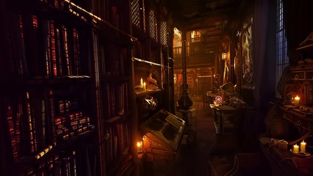 Old Library Sounds | Rain , Thunderstorm and Howling Wind Ambience | 3 Hours смотреть онлайн