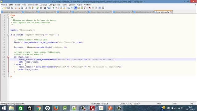42. Mysql Php y Json desde Android. Borrar. (Programación Android Studio tutorial español) смотреть онлайн