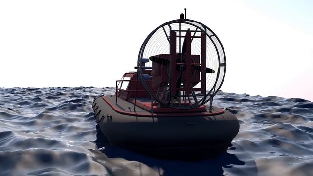 3D проект - судно на воздушной подушке (3D project hovercraft cinema4D animation) смотреть онлайн