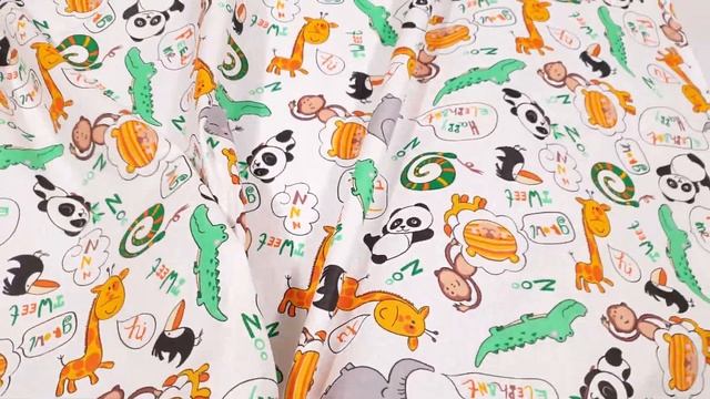 Обзор ткани от Тейковский ХБК. Ситец 95 см рис 21317 вид 1 Жирафики смотреть онлайн