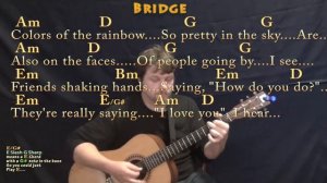 What A Wonderful World (Louis Armstrong) Guitar Lesson Chord Chart in G with Chords/Lyrics