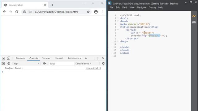 JavaScript pour débutants 6 la concaténation смотреть онлайн