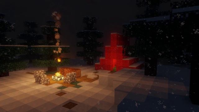 ❄️ Minecraft Relaxing Snow Storm + Crackling Fireplace Ambience with soothing piano music смотреть онлайн