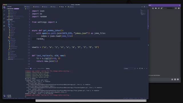 ULTIMATE DISCORD BOT - Episode 9 - Loading local text files to display yo momma jokes in discord смотреть онлайн