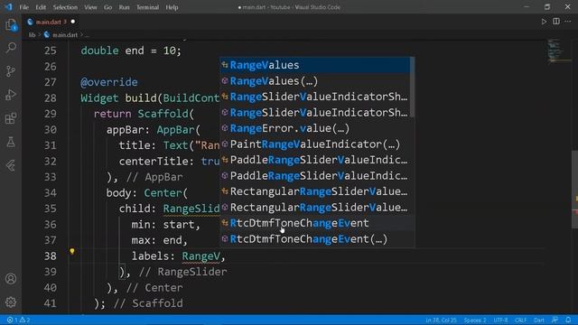 RANGESLIDER (DOUBLE SNEEKBAR) IN FLUTTER APP DEVELOPMENT || FLUTTER WITH JOOKATE смотреть онлайн