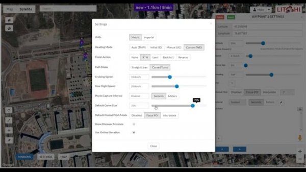 Полет по точкам в Litchi | Как создать миссию на компьютере