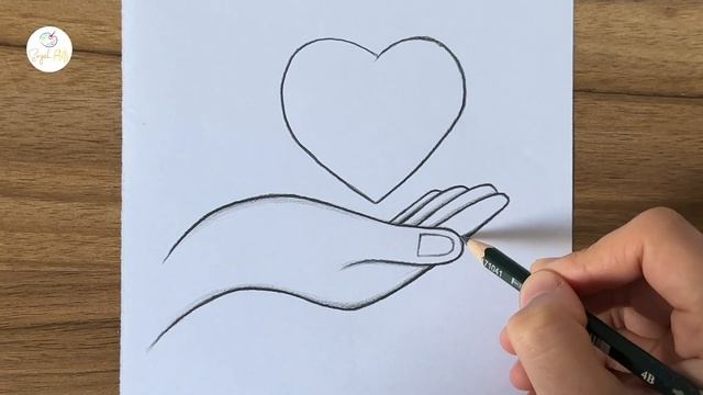 Pencil drawing of hand with heart || Easy drawing ideas for beginners || Step by step drawing смотреть онлайн