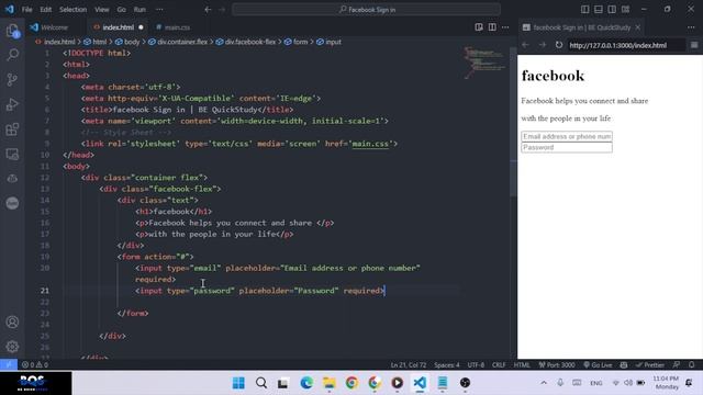 Create a Facebook Login Page using HTML and CSS смотреть онлайн