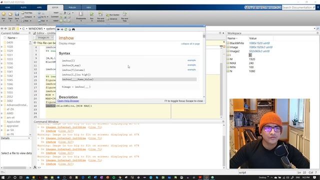Serie of MATLAB and image processing. imshow extra options. смотреть онлайн