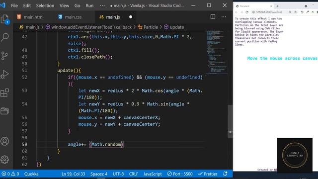 Particles Js Effect with Pure Vanilla JavaScript / HTML5 canvas смотреть онлайн