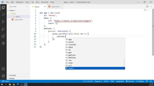 Vue JS request data using Axios basic tutorials смотреть онлайн