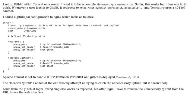 GitBlit behind nginx keeps adding superfluous /gitblit/ on login/logout operations смотреть онлайн