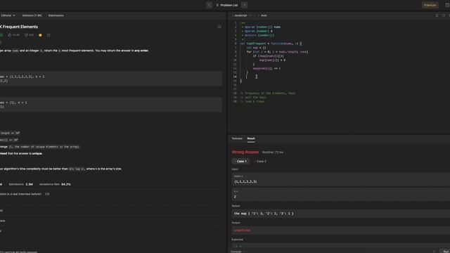 347. Top K Frequent Elements | Hash | Sort | JavaScript смотреть онлайн