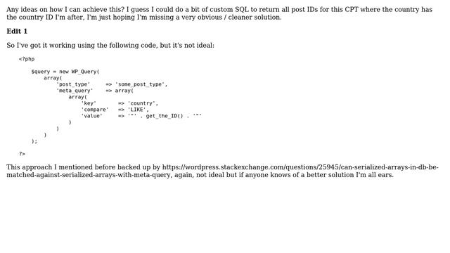 Wordpress: Querying meta values within an array смотреть онлайн
