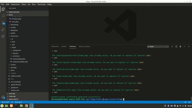 Laravel Authentication and authorization, Route protection using React/Vue UI смотреть онлайн