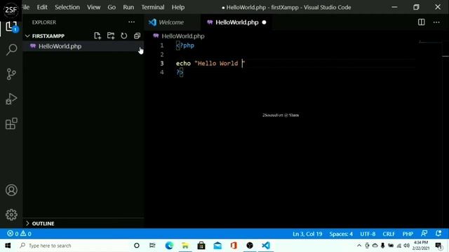 Visual studio code + xampp php hello world смотреть онлайн