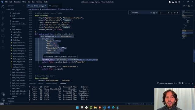Dash AG Grid - Delete and Add Buttons смотреть онлайн