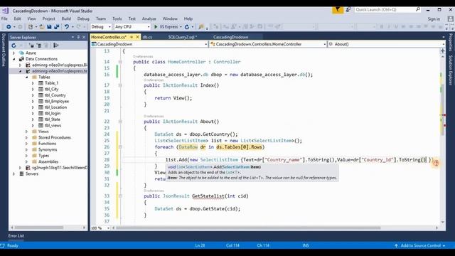 How to Create Cascading Dropdownlist in ASP.NET Core MVC With Database смотреть онлайн
