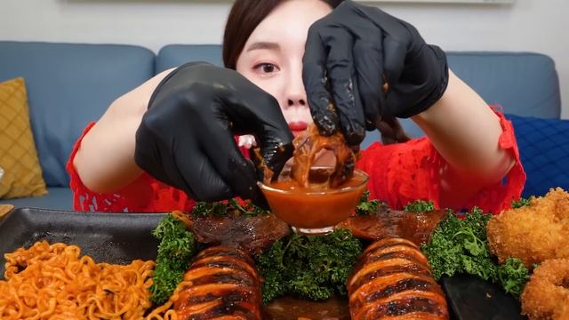 [Mukbang ASMR] 쫄깃! 오징어 & 팽이버섯 찜? 오징어 튀김 레시피 먹방 Squid Enokimushrooms CRISPY CALAMARI Recipe Ssoyoung