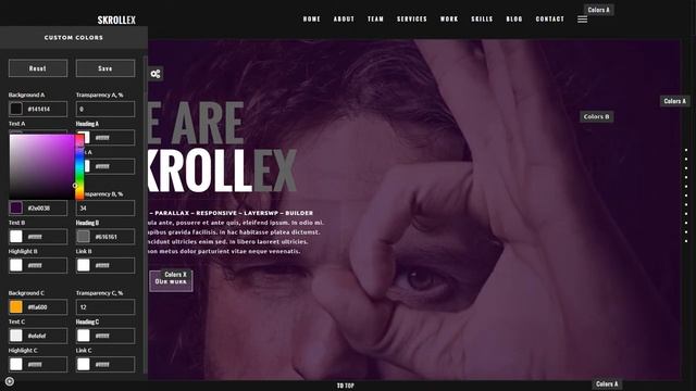 Skrollex WordPress Theme - Customize Color Scheme смотреть онлайн