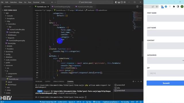 How to validate form vuejs and laravel смотреть онлайн