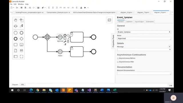 Event-Based Gateway and Message Intermediate Catch Event BPMN Camunda смотреть онлайн