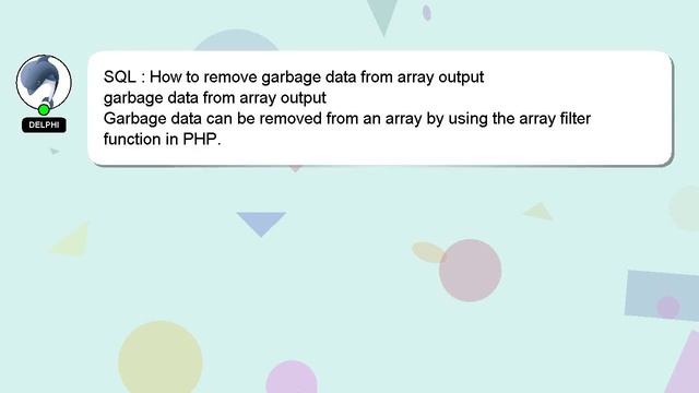 SQL : How to remove garbage data from array output смотреть онлайн