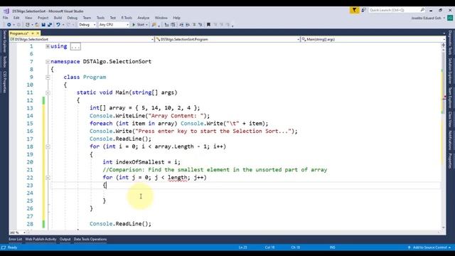 09 Selection Sort : Data Structures and Algorithms смотреть онлайн