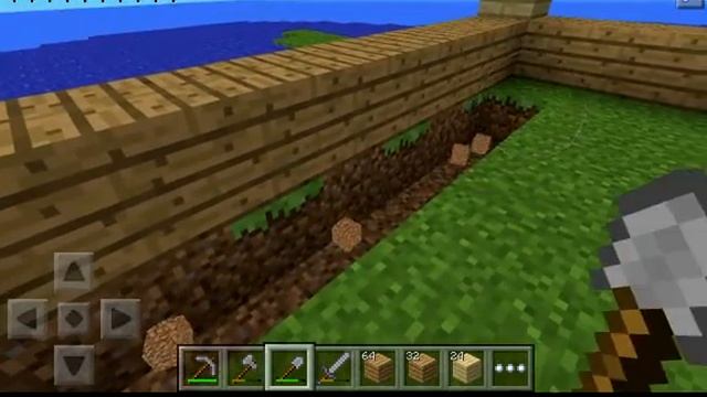 Выживание в Minecraft pe 0.8.1 #2-Строим дом #1 смотреть онлайн