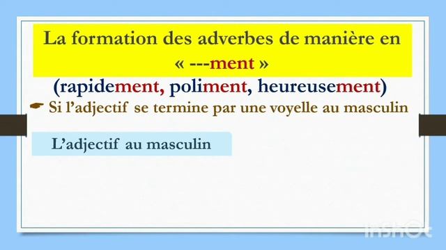 Les Adverbes De Manière..???