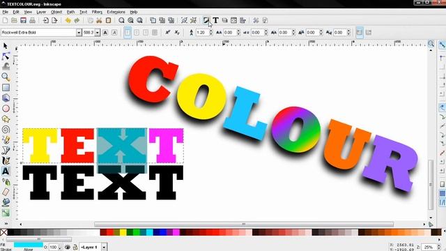 Multi-coloured Text - Inkscape Tutorial For Beginners смотреть онлайн