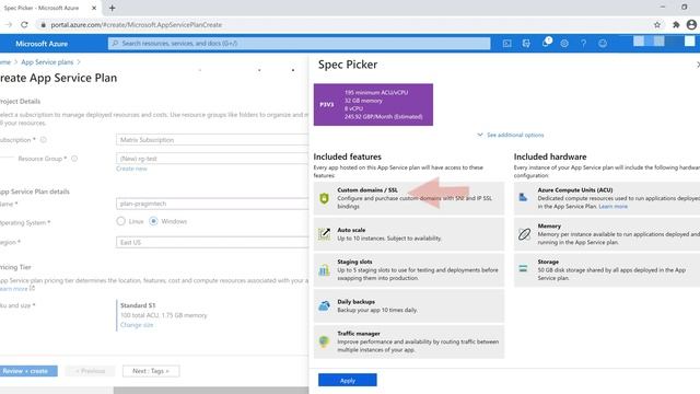 Azure app service plan смотреть онлайн