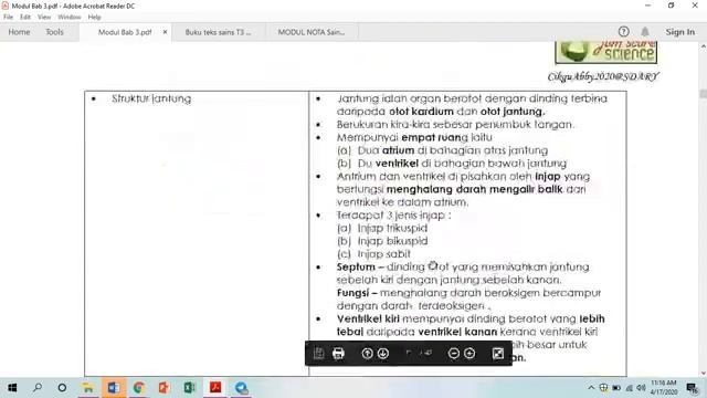 Sains Tingkatan 3 | Bab 3 Pengangkutan | 3.2 Sistem Peredaran Darah смотреть онлайн