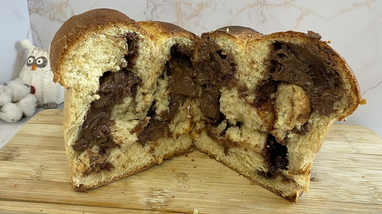 Кофейный кулич с шоколадной пастой, нежнейшее дрожжевое тесто