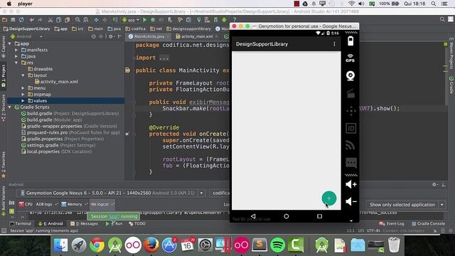 Tutorial Android - Usando Material Design: FloatingActionButton, SnackBar e CoordinatorLayout смотреть онлайн