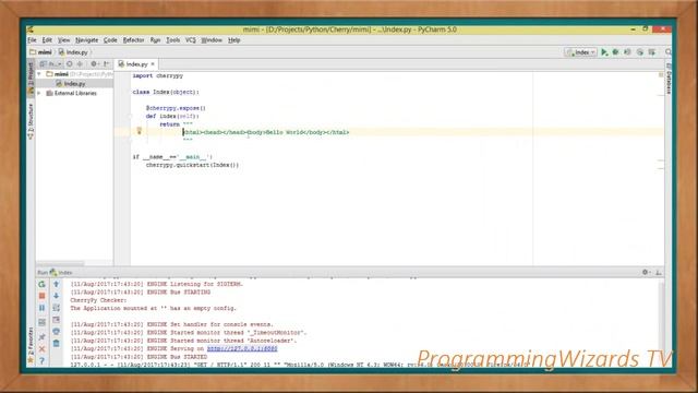 Python Web S1E1 : CherryPy - Hello World смотреть онлайн