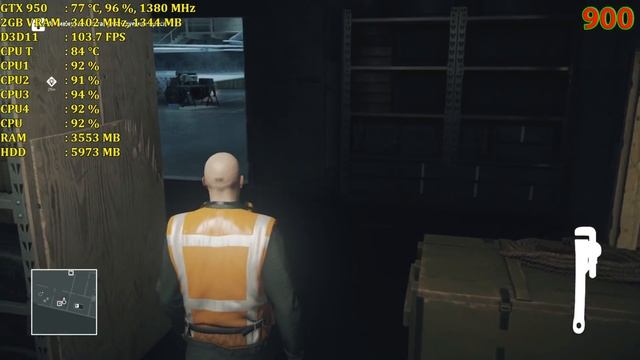 Hitman 2016 AMD Phenom ii X4 955 GTX 950 (900p) смотреть онлайн