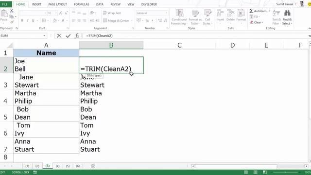 How to Remove Leading and Trailing Spaces in Excel смотреть онлайн