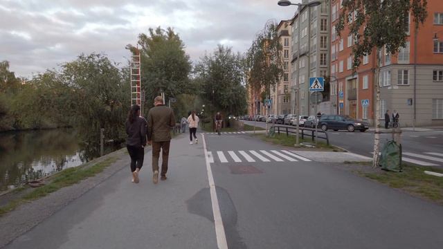 Walking In Stockholm: Kungsholms Strand - Walking Path Along Water (4K 60fps, Street Sounds ASMR)