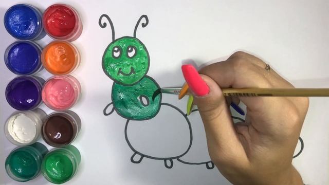 How to draw caterpillar easily/Oddiy tırtıl naqsh/рисунок гусеницы для детей смотреть онлайн