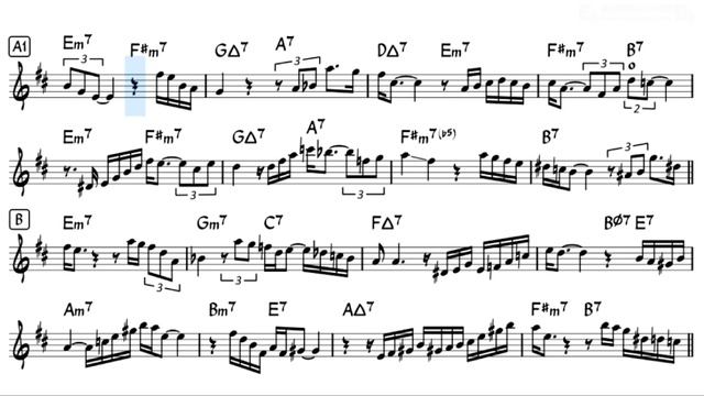 Autumn In New York - Backing Track With Sheet Music For Alto Sax