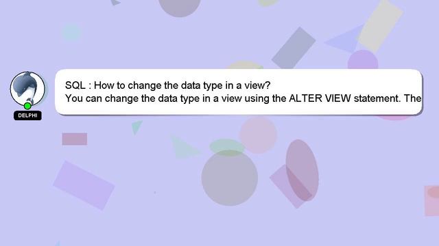 SQL : How to change the data type in a view? смотреть онлайн