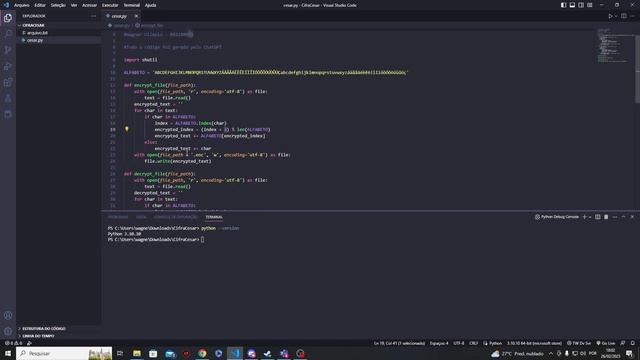 Cifra de César utilizando chat GPT смотреть онлайн