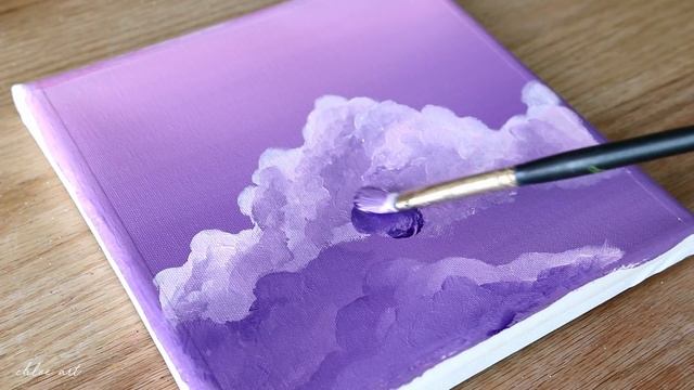 How to Purple Cloud Painting ☁️ | Acrylic Cloud Painting tutorial for beginners #114 смотреть онлайн
