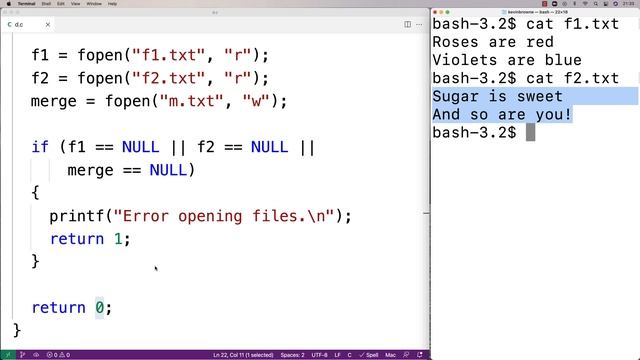 Merge Contents Of Two Files Into A Third File | C Programming Example смотреть онлайн